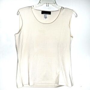 Jones New York Silk Blend  Ivory Tank Top Medium